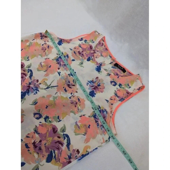 Vila clothes colorful floral button back tank light cotton women's size Large F1 - Picture 7 of 8